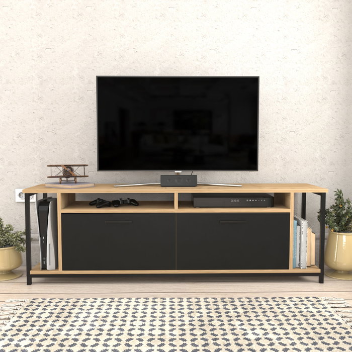 Hanah Home Omar Soporte de TV Roble y Negro Hanah Home Omar Soporte de TV Roble y Negro